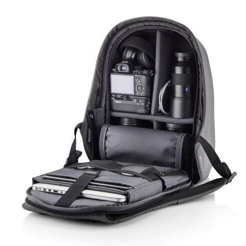 Bobby Hero XL, plecak na laptopa do 17" i tablet do 12,9", chroniący przed kieszonkowcami, wykonany z RPET szary V0997-19 (15)