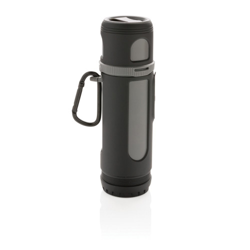 Głośnik bezprzewodowy 3W, power bank 4400 mAh, lampka Swiss Peak Czarny, szary P326.890 (8)