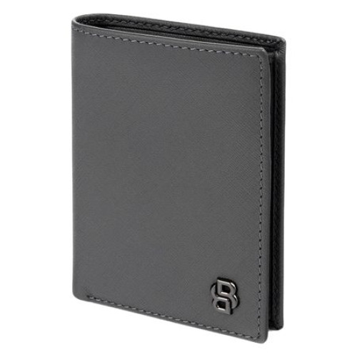Składany portfel na karty Double B Saffiano Black Szary HLE526H (3)