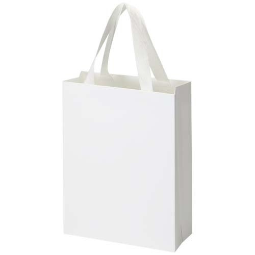 Torba papierowa Smartfold 210 g/m² z uchwytami ze wstążki i matowym laminowaniem – 24 x 10 x 32 cm Biały 1ZM01701 (2)
