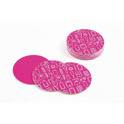 Podkładka beermat fi 100mm - dwustronna Wielokolorowy OMPO0203 