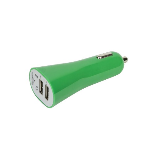 Ładowarka samochodowa USB zielony V3293-06 (3)