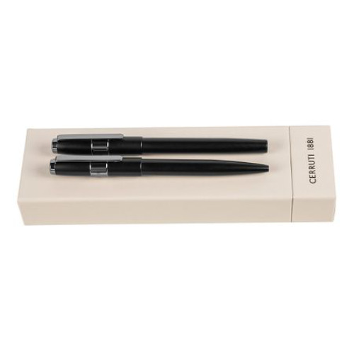 Zestaw upominkowy Cerruti 1881 długopis i pióro wieczne - NSC3282A + NSC3284A Czarny NPBP328A 
