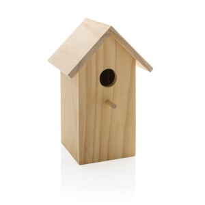 Drewniany domek dla ptaków brązowy