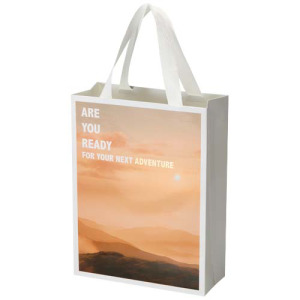 Torba papierowa Smartfold 210 g/m² z uchwytami ze wstążki i matowym laminowaniem – 24 x 10 x 32 cm
