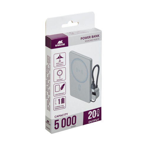 Power Bank Magsafe indukcyjny 15W VA2616 5000 mAh RIVACASE Szary EG834707 (11)