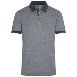 Męska Koszulka Polo Klasyczna Melange - Blue Melange & Navy