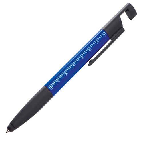 Długopis plastikowy z linijką DAAN niebieski 064204 
