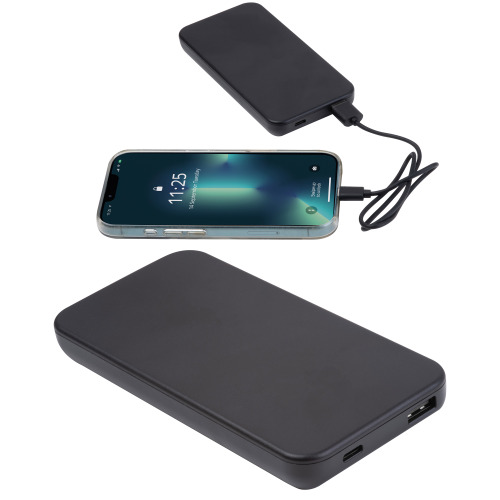 Power bank z ABS z recyklingu 10000 mAh PRESTON Czarny 3549403 (7)