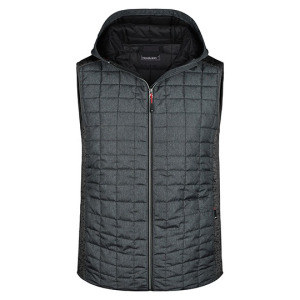 Kamizelka Męska Hybrydowa Pikowana - Grey Melange & Anthracite Melange