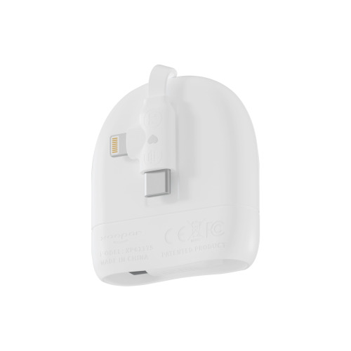 Xoopar ICE-R Chowany kabel USB-C i Lightning 60 W 1 metr Biały LT41034-N0001 (4)