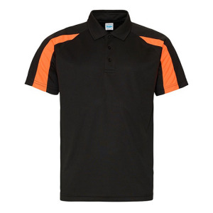 Koszulka Polo Klasyczna Odprowadzajaca Wilgoc - Fire Red & Jet Black