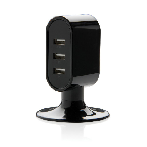 Ładowarka na biurko, 3 porty USB Czarny V3773-03 