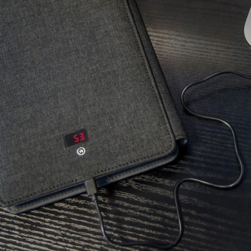 Folder z power bankiem LENO Czarny 048603 (2)