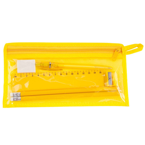 Piórnik z zestawem szkolnym żółty V7657-08 (2)