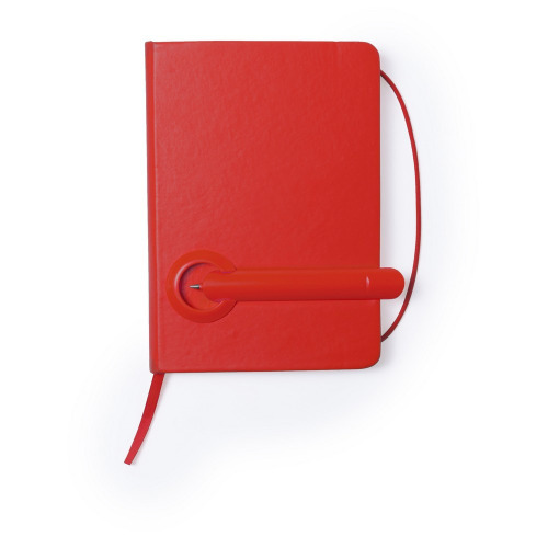 Notatnik (80 kartek w linie), długopis czerwony V2914-05 (1)