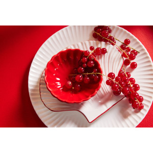 TALERZYK MUSZLA S, BIAŁY/CZERWONY