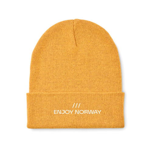 Dzianinowa czapka z mankietem Zólty MO2705-08 (1)