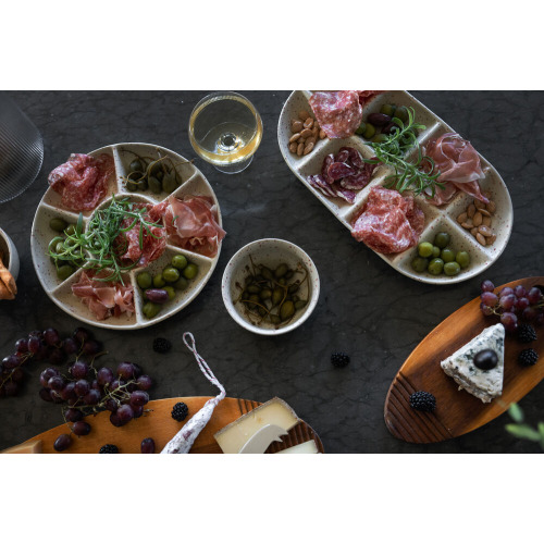 Talerz do serwowania DITTE, duży, beżowy/bordowy Beżowy/bordowy 5018653- (2)