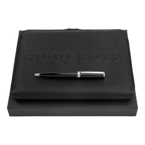 Zestaw upominkowy HUGO BOSS długopis i teczka A5 - HSN2544A + HTM209A Czarny HPBM222A 