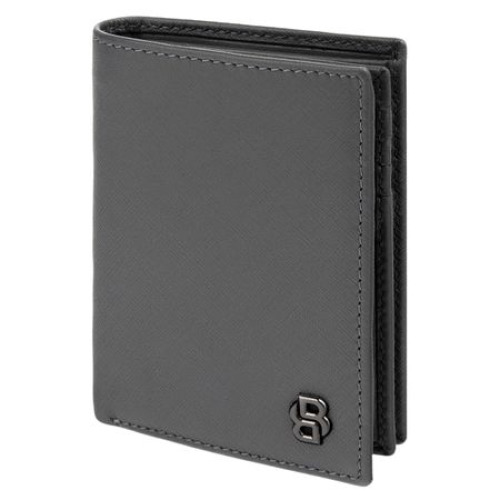 Składany portfel na karty Double B Saffiano Black Szary HLF526H (3)