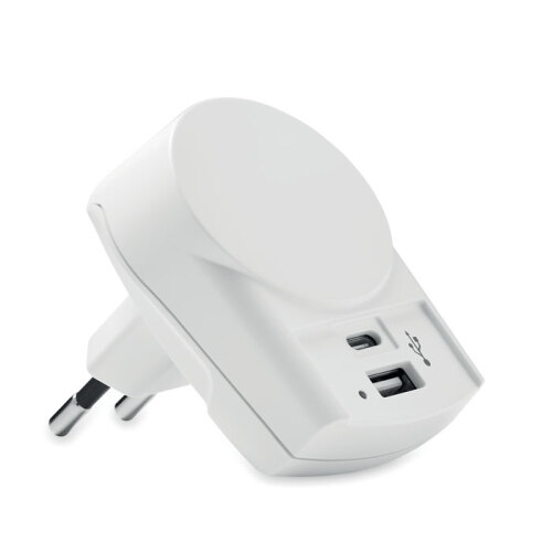 Ładowarka Euro USB (AC) biały MO6883-06 