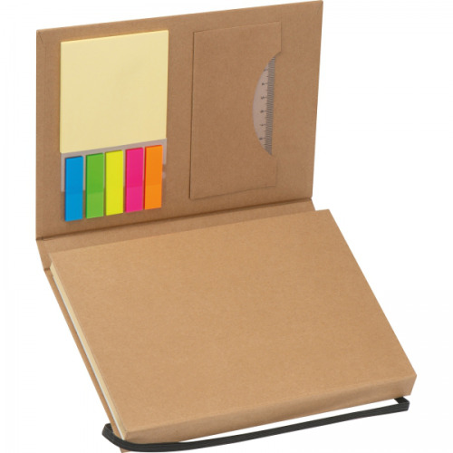 Folder z notatnikiem w linie i przyborami do pisania CALVIN Brązowy 2119401 (4)