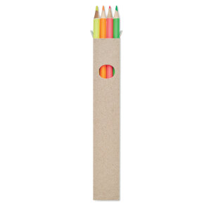 4 odblaskowe ołówki w pudełku wielokolorowy