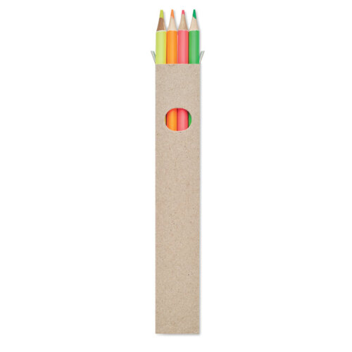 4 odblaskowe ołówki w pudełku wielokolorowy MO6836-99 