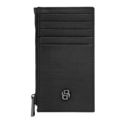 Portfel na karty z zamkiem Double B Saffiano Black Czarny HLK526A (6)