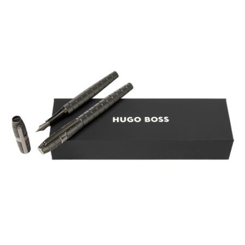 Zestaw upominkowy Hugo Boss pióro wieczne i pióro kulkowe - HSH4982D + HSH4985D Ciemnoszary HPPR498D (1)