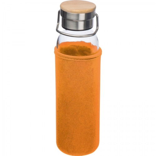 Butelka szklana z pokrowcem 600 ml RAMONA Pomarańczowy 6318110 (1)