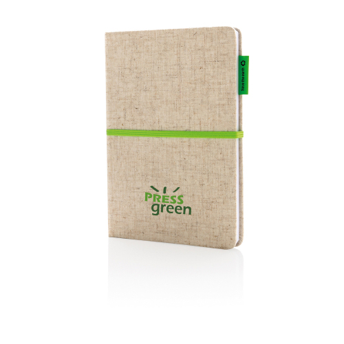 Ekologiczny notatnik A5 z juty zielony, zielony P773.943 (6)