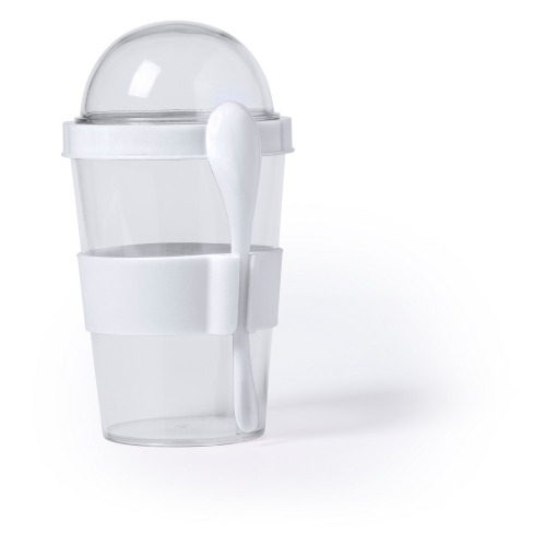 Pudełko śniadaniowe 420 ml, łyżeczka Biały V7962-02 