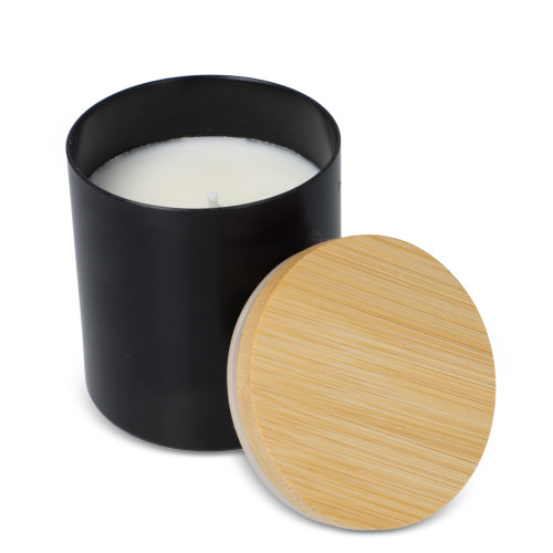 Świeca zapachowa Bhakti na bazie roślin w aluminiowym słoiku z recyklingu Czarny LT90745-N0002 (2)