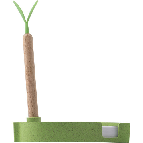 Zestaw do notatek "liść", długopis Zielony V2992-06 (3)