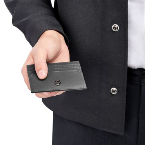Etui na karty Double B Saffiano Black Szary HLC526H (4)