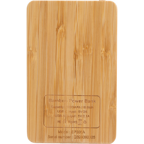 Power Bank 5000 mAh z podświetlanym logo Beżowy EG061713 (4)