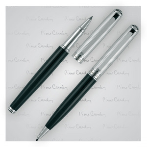 Zestaw piśmienny długopis i pióro kulkowe DIDIER Pierre Cardin Czarny