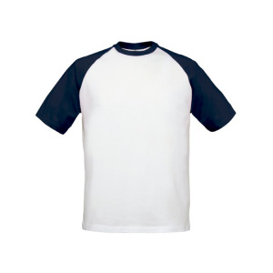 T-Shirt Klasyczny Bawełniany Raglanowy - White & Red