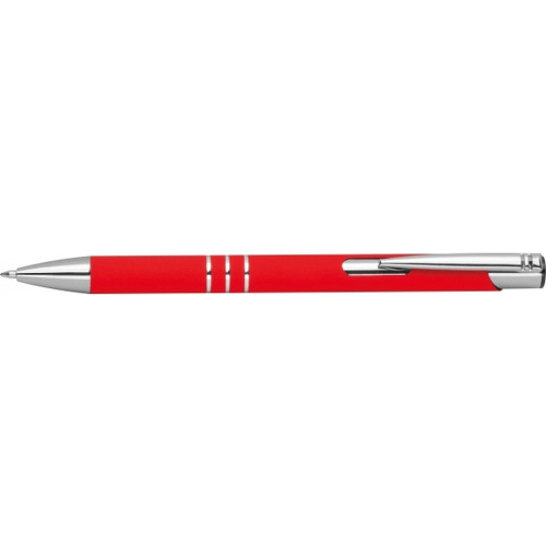 Długopis z aluminium z recyklingu półżelowy soft touch DUNMORE Czerwony 399105 (1)