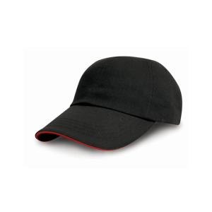 Czapka 6-panelowa Niski Profil Czesana Bawełna - Black & Red