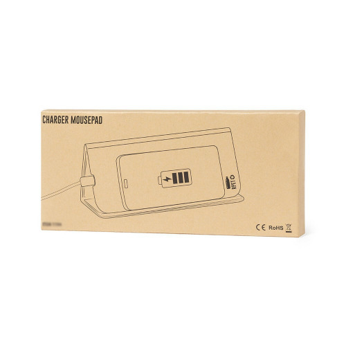 Podkładka pod mysz RPET, ładowarka bezprzewodowa 10W Grafitowy V8322-15 (5)