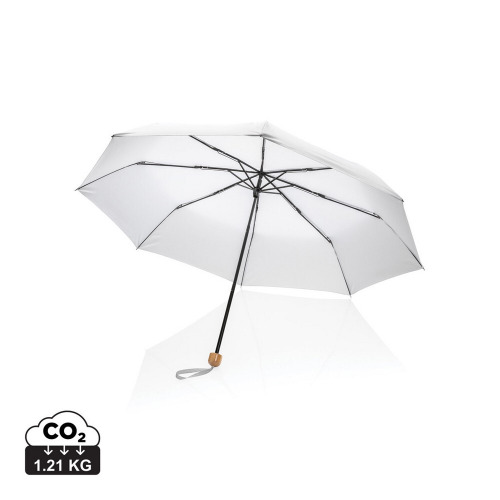 Mały bambusowy parasol 20.5" AWARE™ RPET Biały P850.573 