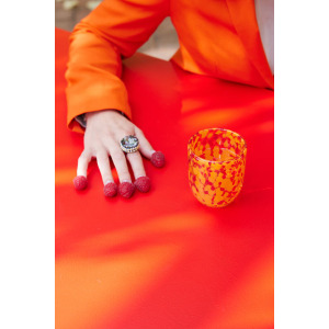 MESSY SZKLANKA 2-PACK, CZERWONY/POMARAŃCZONY