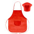 Zestaw małego kucharza, fartuch kuchenny i czapka kucharska, rozmiar dziecięcy | Nedina Czerwony VA063-05  thumbnail
