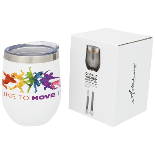 Termiczny kubek Corzo z izolacją próżniowo miedzianą Biały 10051602 (1)