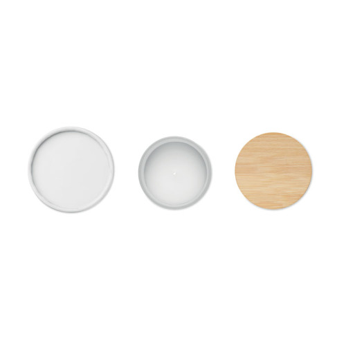 Świeca woskowa roślinna 120 gr Biały MO6612-06 (4)