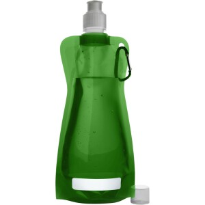Składana butelka 420 ml z karabińczykiem zielony