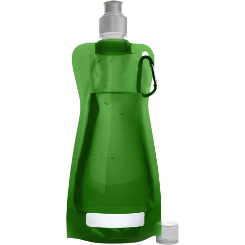 Składana butelka 420 ml z karabińczykiem zielony V6503-06 